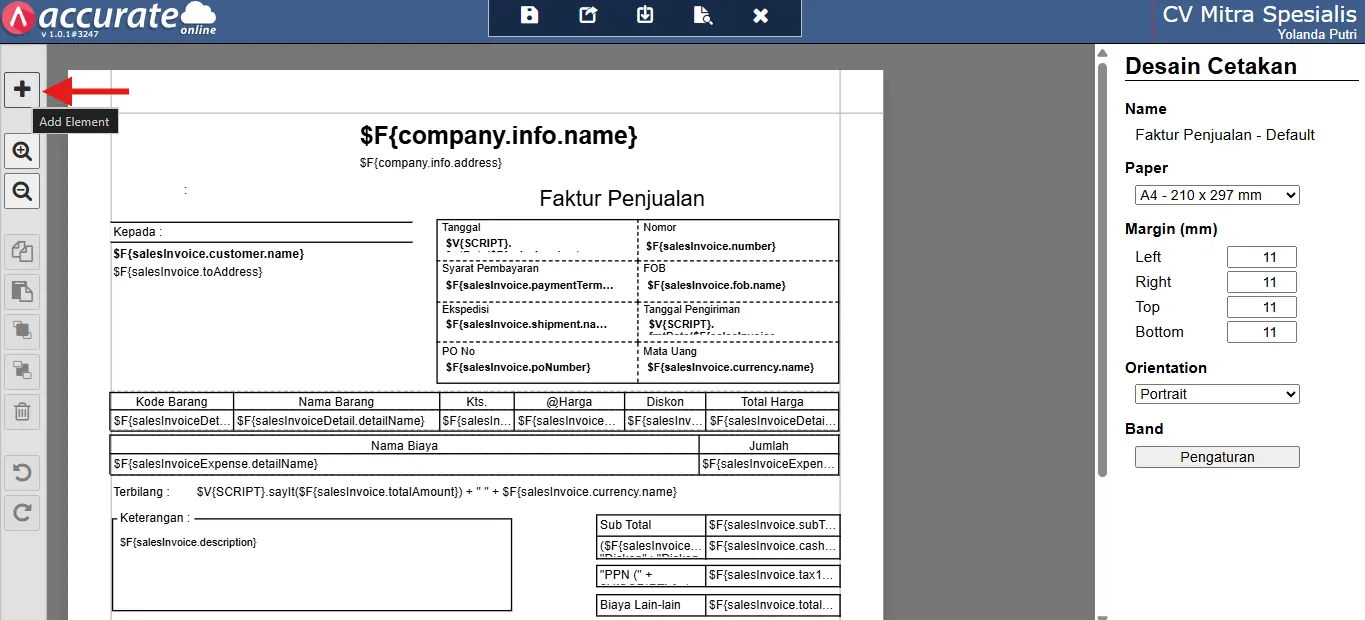 menambahkan logo di faktur penjualan
